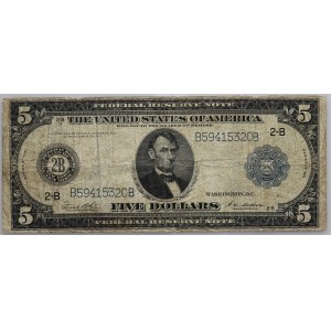 Stany Zjednoczone Ameryki, Federal Reserve Note, New York, 5 dolarów 1914