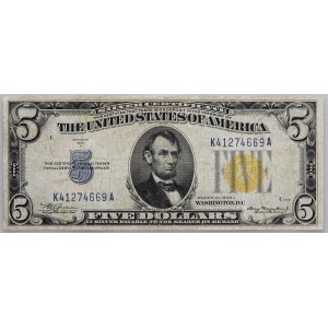 Stany Zjednoczone Ameryki, 5 dolarów 1934, Silver Certificate