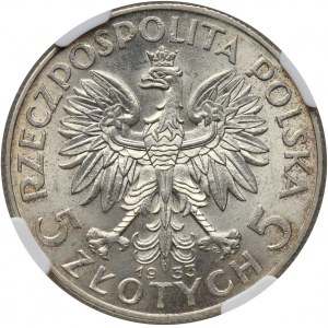 II RP, 5 złotych 1933, Warszawa, głowa kobiety