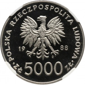 PRL, 5000 złotych 1988, Jan Paweł II, PRÓBA, nikiel