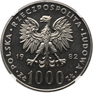 PRL, 1000 złotych 1982, Jan Paweł II, PRÓBA, nikiel
