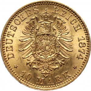 Germany, Prussia, Wilhelm I, 10 Mark 1874 A, Berlin