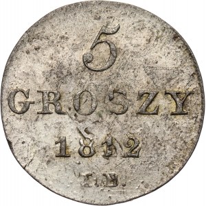 Księstwo Warszawskie, Fryderyk August I, 5 groszy 1812 IB, Warszawa