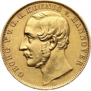 Niemcy, Hanower, Jerzy V, 1 korona 1863 B, Hanower