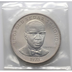 Senegal, 50 franków 1975, Leopold Sedar Senghor, stempel lustrzany (Proof)
