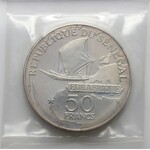 Senegal, 50 franków 1975, Leopold Sedar Senghor, stempel lustrzany (Proof)