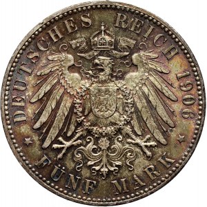 Germany, Bremen, 5 Mark 1906 J, Hamburg