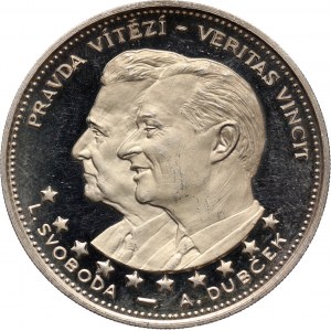 Czechoslovakia, silver medal, A. Dubček i L. Svoboda