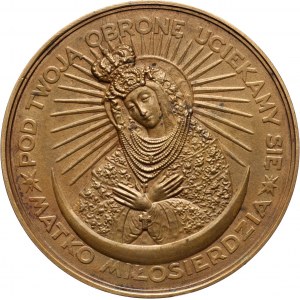 II RP, medal z 1928 roku, Koronacja obrazu Matki Boskiej Ostrobramskiej w Wilnie, autorstwa Józefa Aumillera