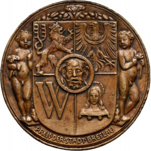 Wrocław, medal nagrodowy Wystawy Ogrodniczej z 1913 roku, sygnowany TG (Theodor von Gosen)