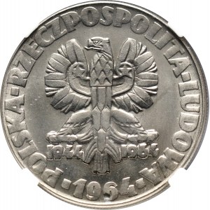 PRL, 10 złotych 1964, Sierp i kielnia, PRÓBA, nikiel, bez znaku mennicy