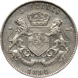 Belgia, Kongo Belgijskie, Leopold II, 5 franków 1894