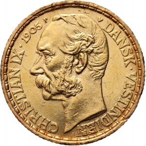 Dania, Duńskie Indie Zachodnie, Krystian IX, 20 franków / 4 daler 1904, Kopenhaga