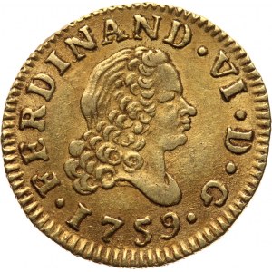 Hiszpania, Ferdynand VI, 1/2 escudo 1759, Madryt