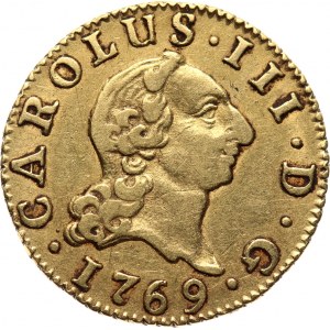 Spain, Charles III, 1/2 Escudo 1769 PJ, Madrid