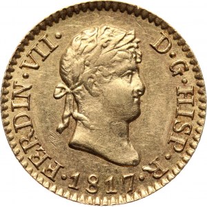 Hiszpania, Ferdynand VII, 1/2 escudo 1817 GJ, Madryt
