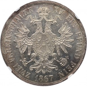 Austria, Franz Joseph I, 2 Taler 1867 A, Vienna