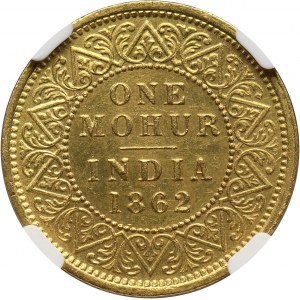 Indie Brytyjskie, Wiktoria, mohur 1862 (C), Kalkuta