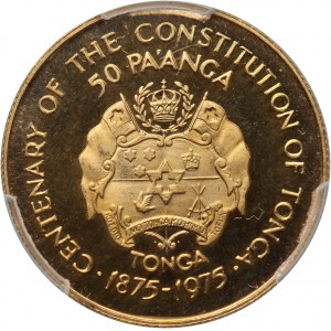 Tonga, Taufa'ahau Tupou IV, 50 Pa'anga 1975, 100-lecie Konstytucji