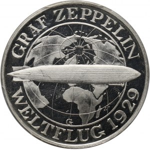Germany, Weimar Republic, 3 Mark 1930 G, Karlsruhe, Zeppelin, Proof