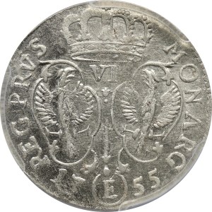 Niemcy, Brandenburgia-Prusy, Fryderyk II, 6 groszy (szóstak) 1755 E, Królewiec