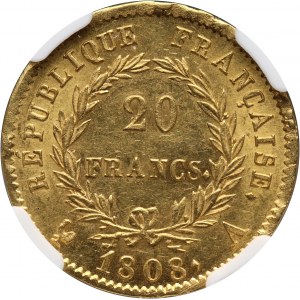 Francja, Napoleon I, 20 franków 1808 A, Paryż