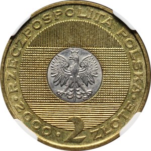 III RP, 2 złote 2000, Milenium, ODWROTKA