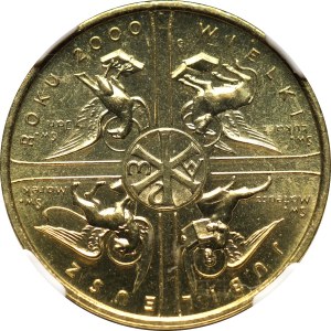 III RP, 2 złote 2000, Jubileusz Roku 2000, ODWROTKA