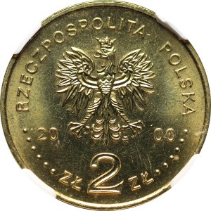 III RP, 2 złote 2000, Jubileusz Roku 2000, ODWROTKA