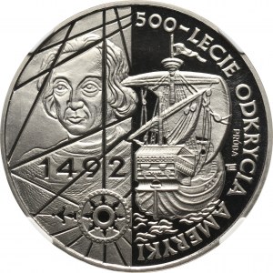 III RP, 200000 złotych 1992, 500-lecie Odkrycia Ameryki, PRÓBA, nikiel