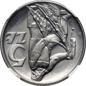 PRL, 5 złotych 1973, Rybak, ODWROTKA