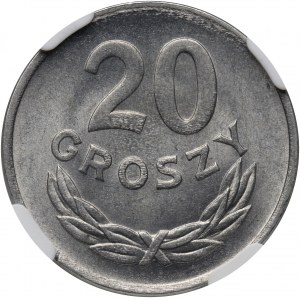 PRL, 20 groszy 1957, wąska data