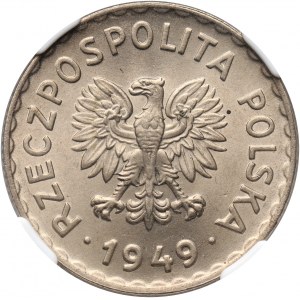 PRL, 1 złoty 1949, miedzionikiel