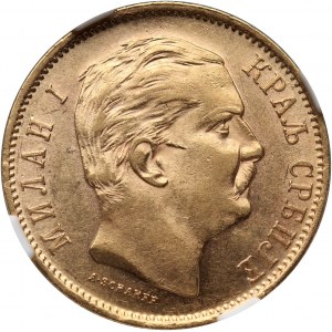 Serbia, Milan I, 10 Dinara 1882 V, Vienna