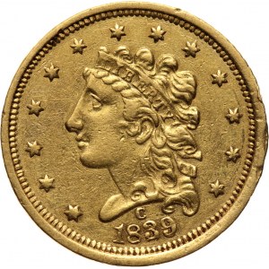 USA, 2 1/2 Dollars 1839 C, Charlotte
