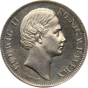 Germany, Bavaria, Ludwig II, 1/2 Gulden 1865, Munich, Proof