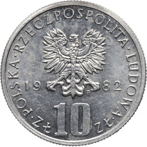 PRL, 10 złotych 1982, Bolesław Prus, PRÓBA, aluminium