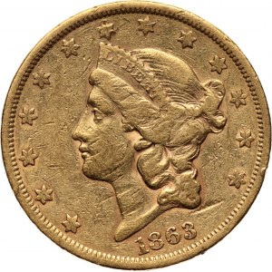 USA, 20 Dollars 1863 S, San Francisco