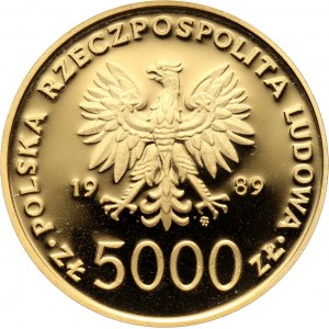 PRL, 5000 złotych 1989, Jan Paweł II