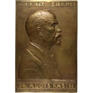Czechoslovakia, bronze plaquette, Alois Rašín 1867-1923