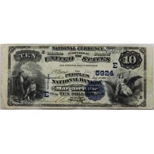 Stany Zjednoczone Ameryki, National Currency, Nowy Jork, the Peoples National Bank of Margaretville, 10 dolarów 1882