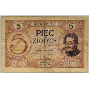 II RP, 5 złotych 28.02.1919, seria 25.A.