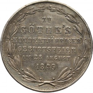 Niemcy, Frankfurt, 2 guldeny 1849, 100 rocznica urodzin Goethe'go