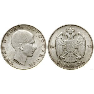 Yugoslavia, 50 dinars, 1938, Paris