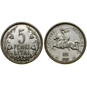 Lituania, 5 litas, 1925, Londra