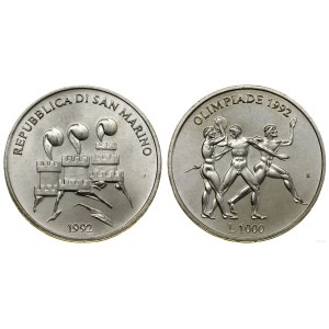 San Marino, 1,000 lira, 1992, Rome