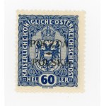 Cracow issue, 1919. un-cancelled stamp for 60 h. with a first form overprint. Guarantee (118)