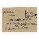 Woldenberg Camp 1943, post card - library notice form (165)