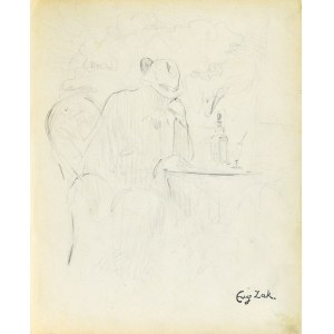 Eugene ZAK (1887-1926), Muž sediaci pri kaviarenskom stole (Pont-Aven?)