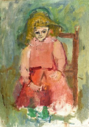 Zygmunt SCHRETER / SZRETER (1886-1977), Portret dziewczynki siedzącej na krześle